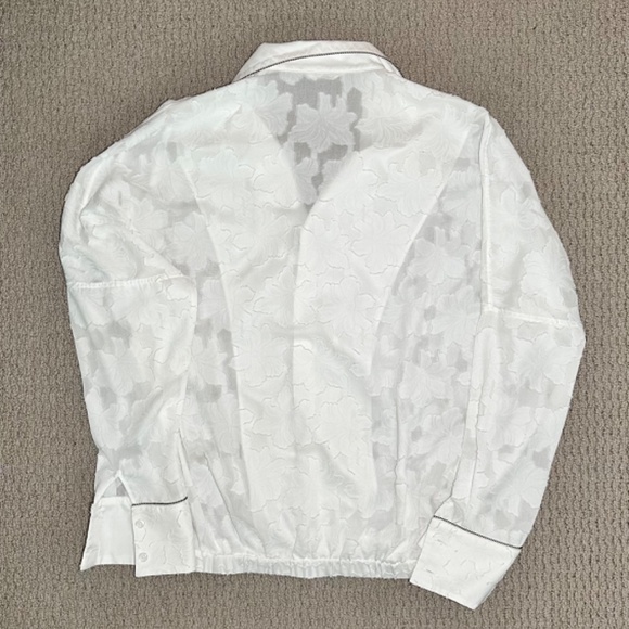 Valleyouth Embroidered White Semi-Sheer Shirt with Contrast Piping - Picture 7 of 11